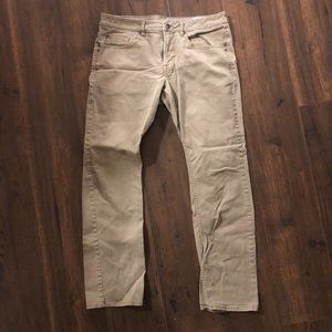 Men's olive brown slim straight stretch jeans 32x32